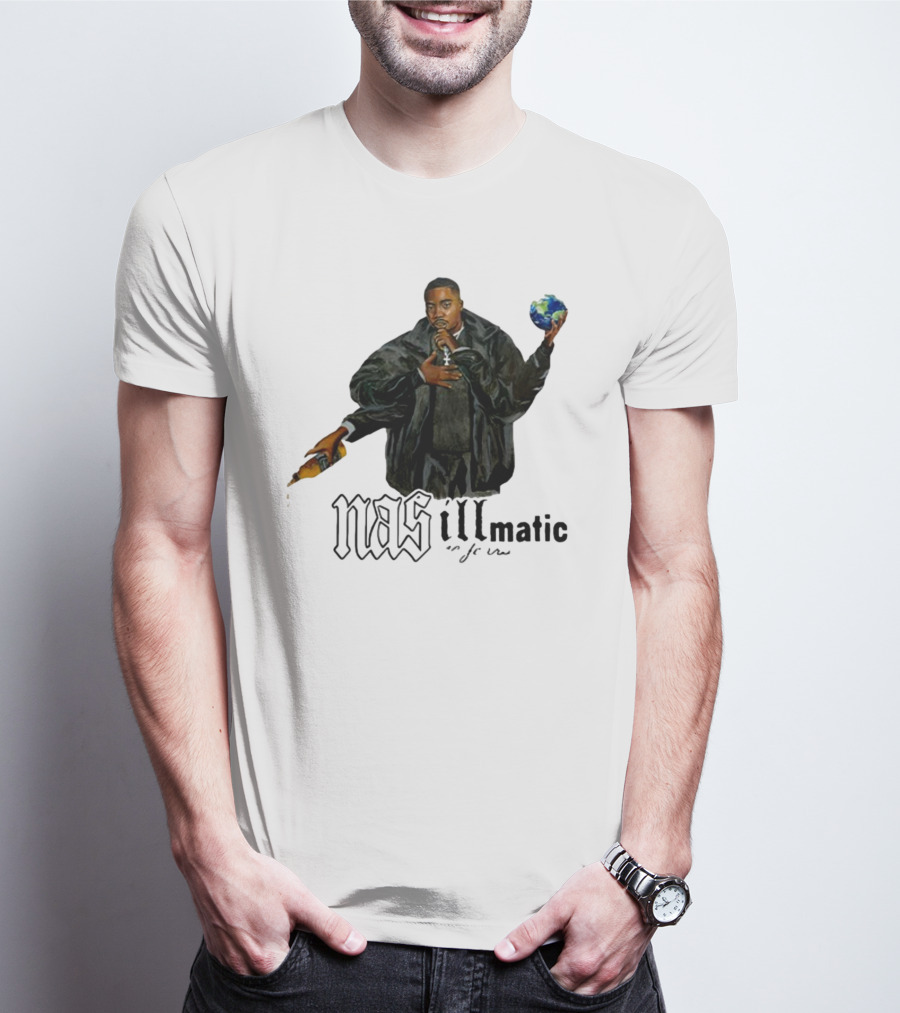 Nasirjones Illmatic 30 Years Globe And Wine T-Shirt