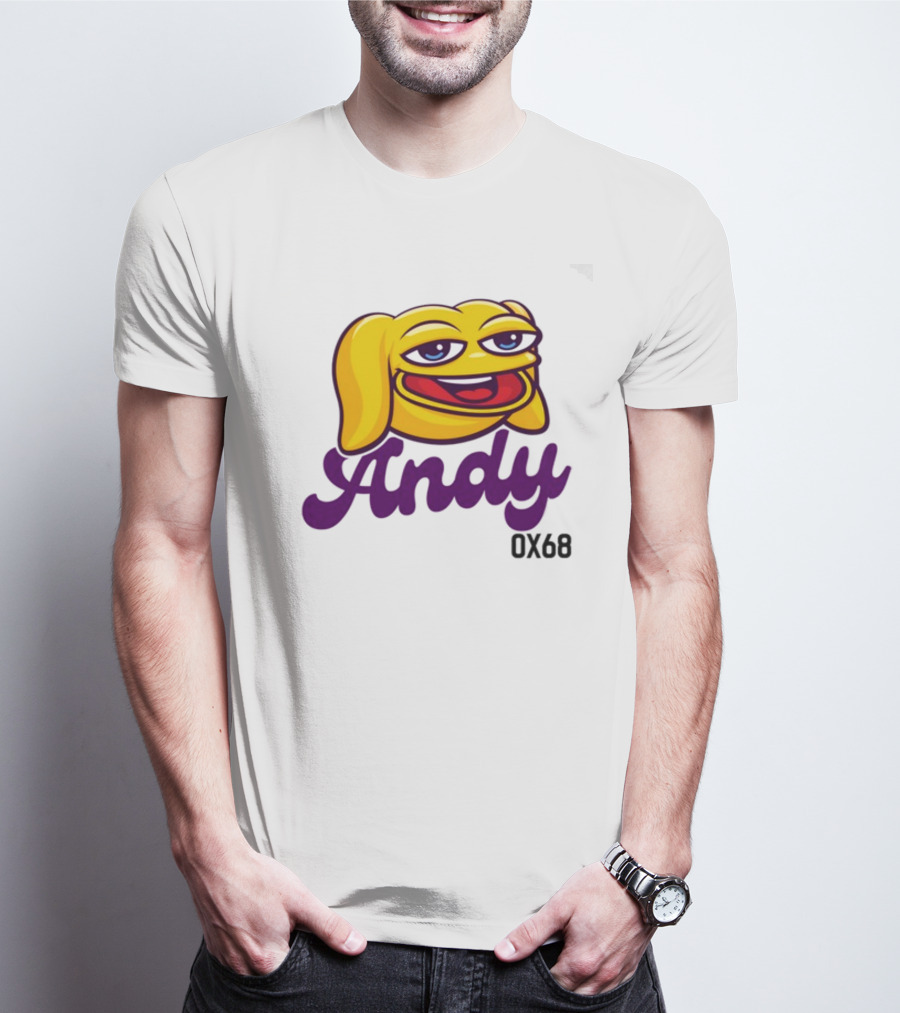 Andy Ox68 Emoji Face Yellow Dog T-Shirt