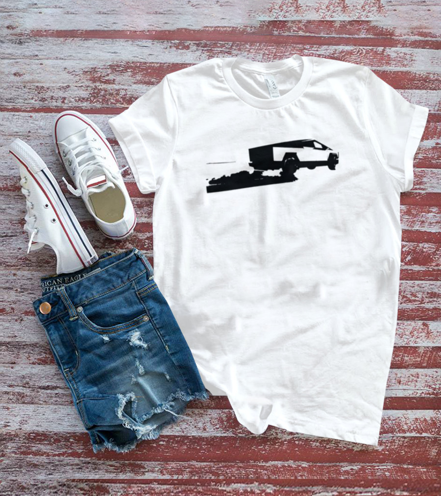 Cybertruck Foundation Monochrome Outline Futuristic Vehicle T-Shirt