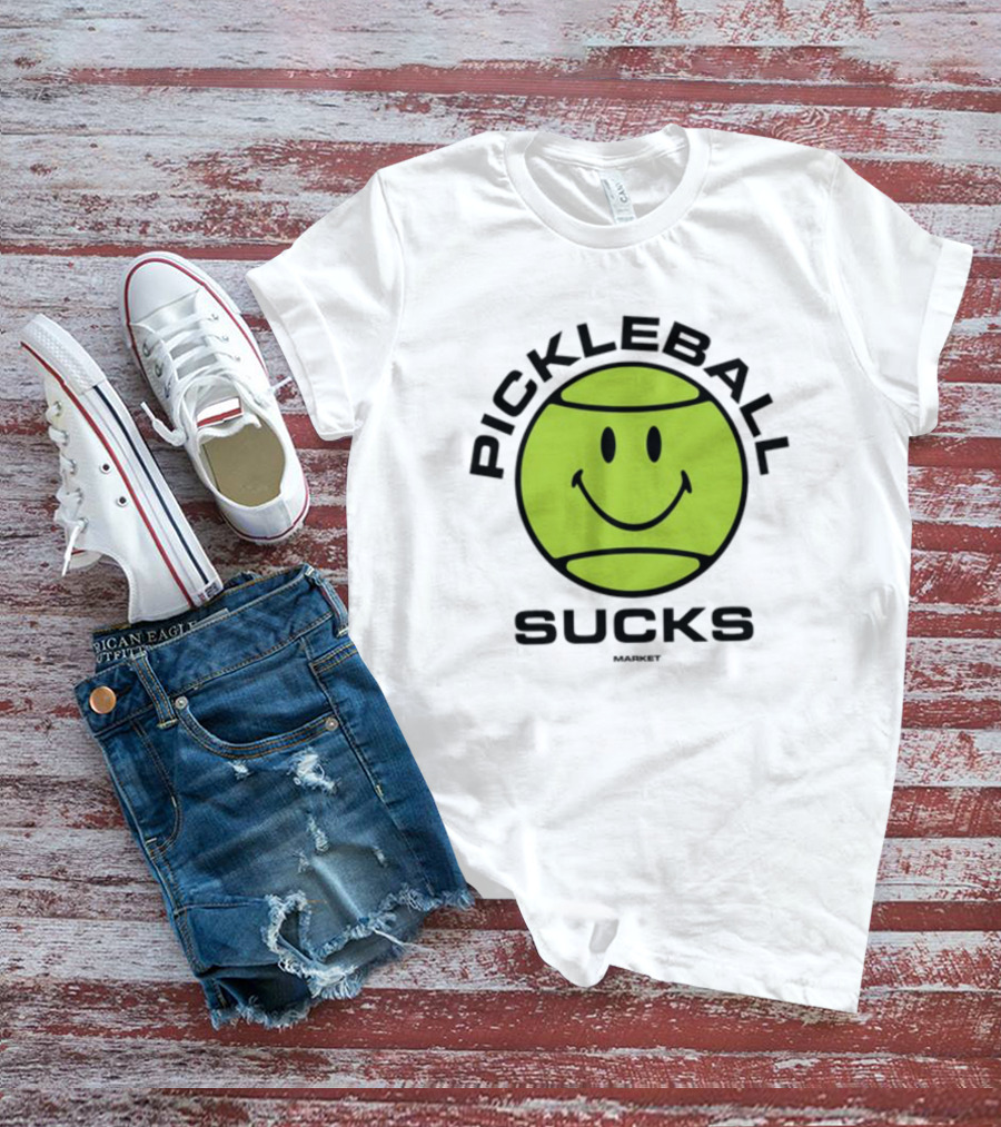 Marketstudios Smiley Pickleball Sucks T-Shirt