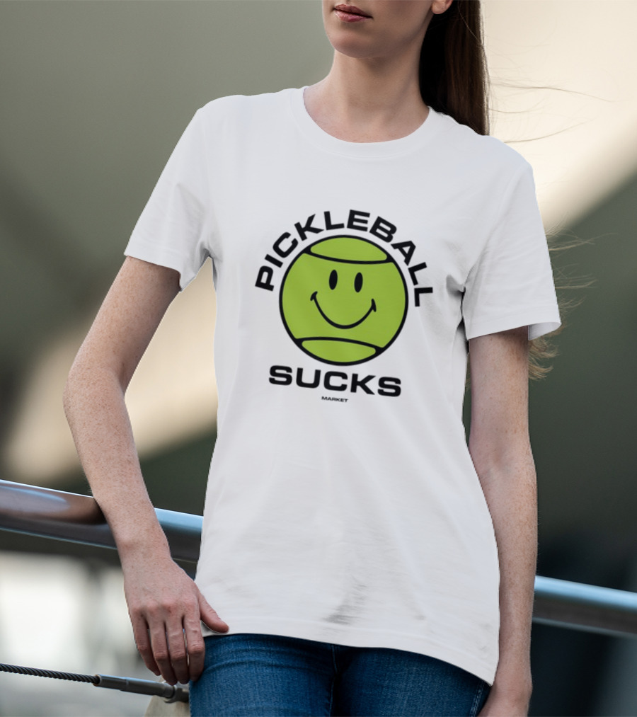 Marketstudios Smiley Pickleball Sucks T-Shirt