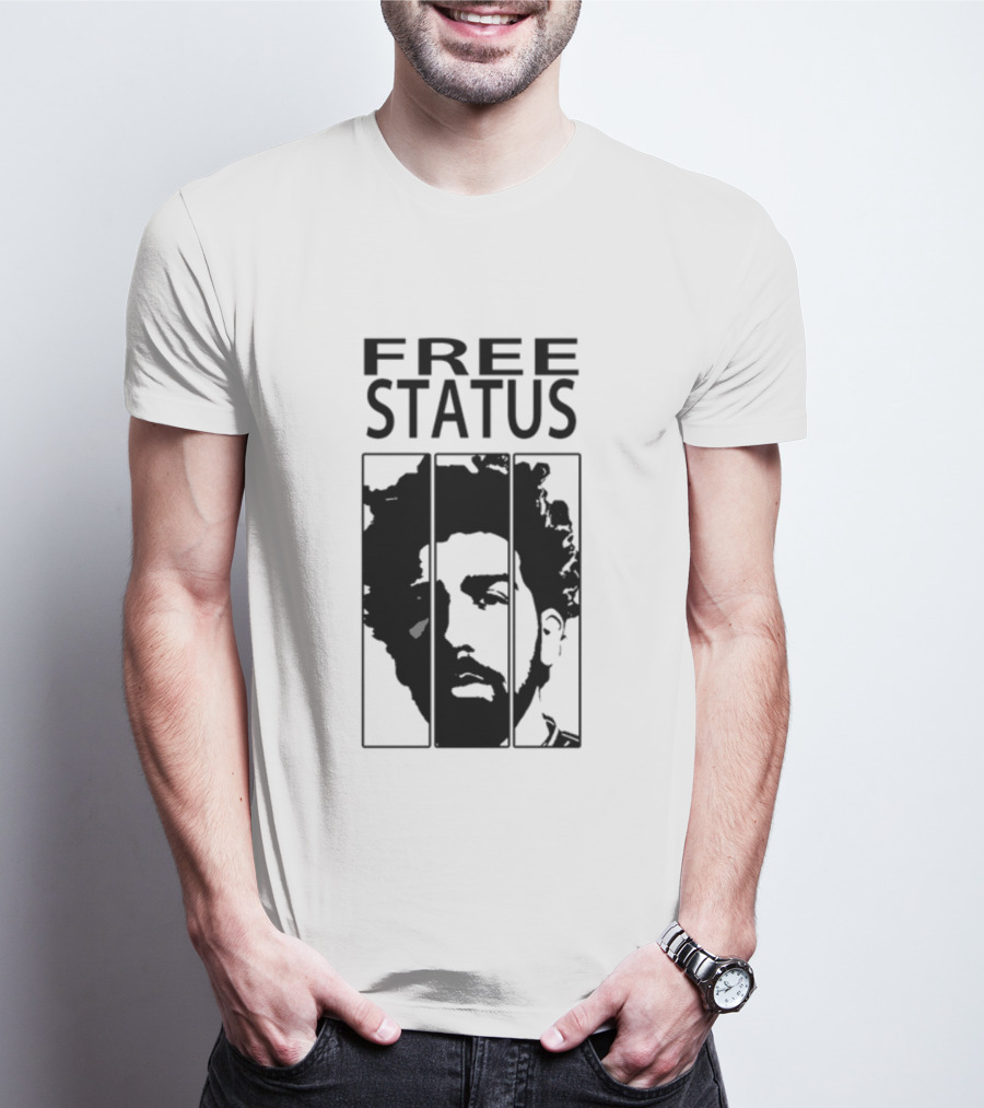 Mr.Fiendx Free Status Portrait In Monochrome T-Shirt