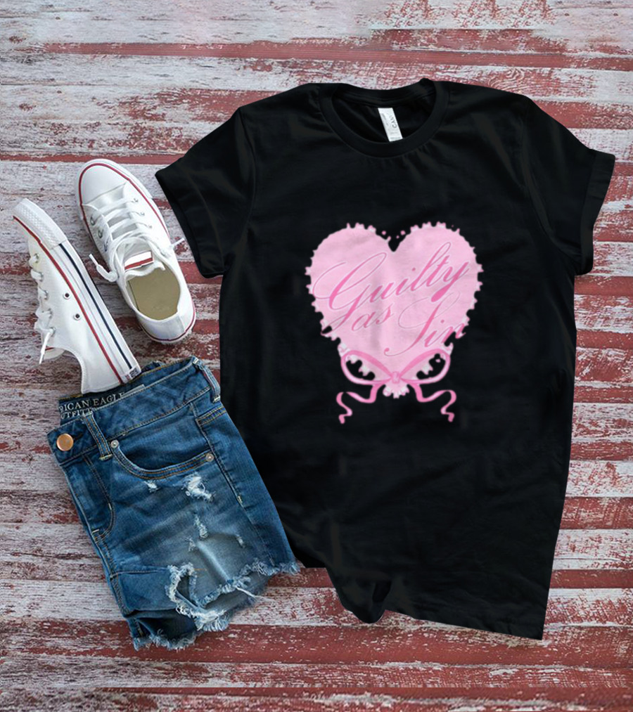 Guilty As Sin Pink Heart T-Shirt