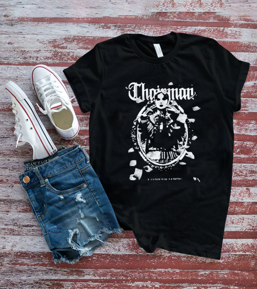 Chairman Victorian Portrait All's Fair In Love And Poetry Floating Papers T-Shirt