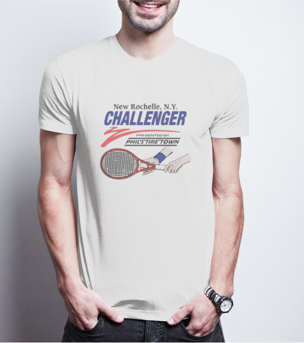 New Rochelle NY Challenger Tennis Tournament Blue Wrist Town T-Shirt