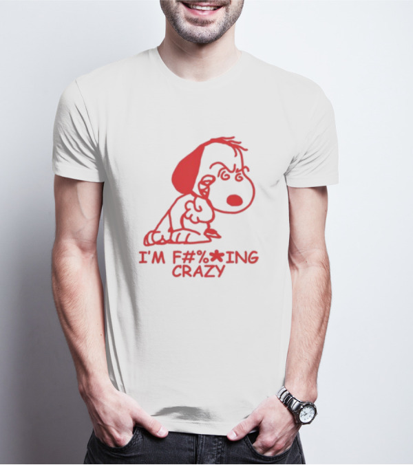 I'm F#%*ing Crazy Red Cartoon Character With Angry Expression T-Shirt