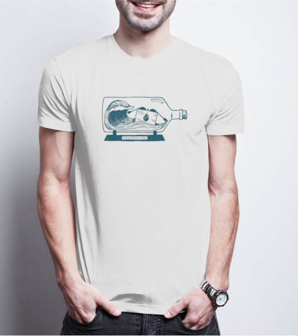 Gmm Set In A Bottle Wave And Deck Of Cards Inside Glass Vessel T-Shirt