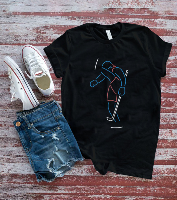 Athlete Logos The Neon Hockey Man T-Shirt