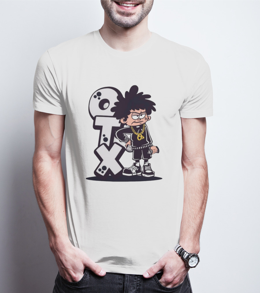 OTX Only Tha Xlcusive Cartoon Character With Chain T-Shirt