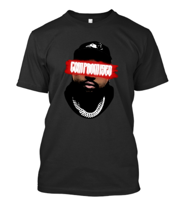 DjAkademiks Compromised Red Text Black Hat Chain T-Shirt