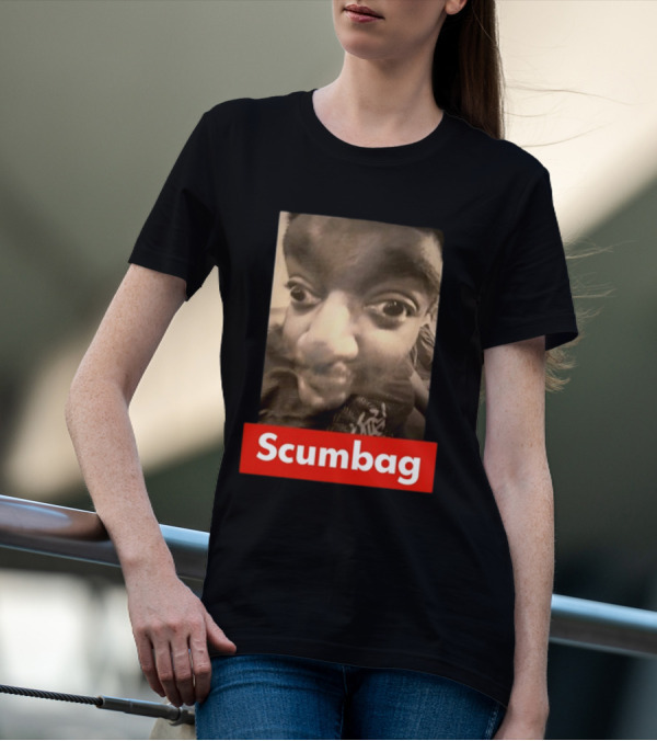Scumbag Distorted Face Black And White Photo T-Shirt