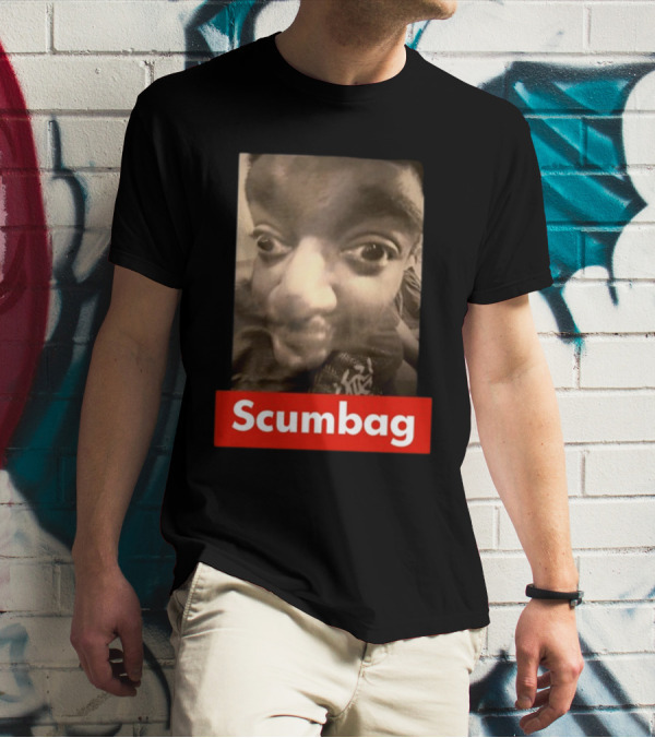 Scumbag Distorted Face Black And White Photo T-Shirt
