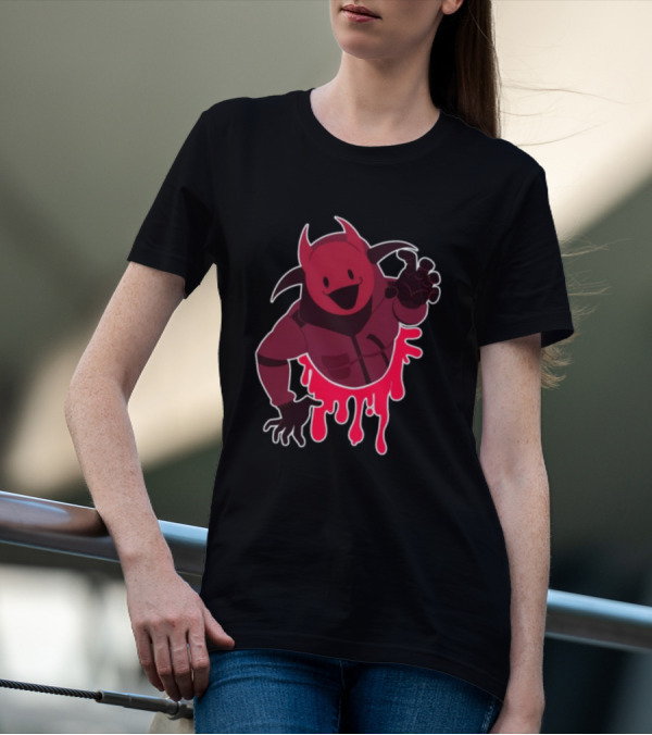 Reddsmess Get Over Here Dripping Red Demon Suit Character T-Shirt