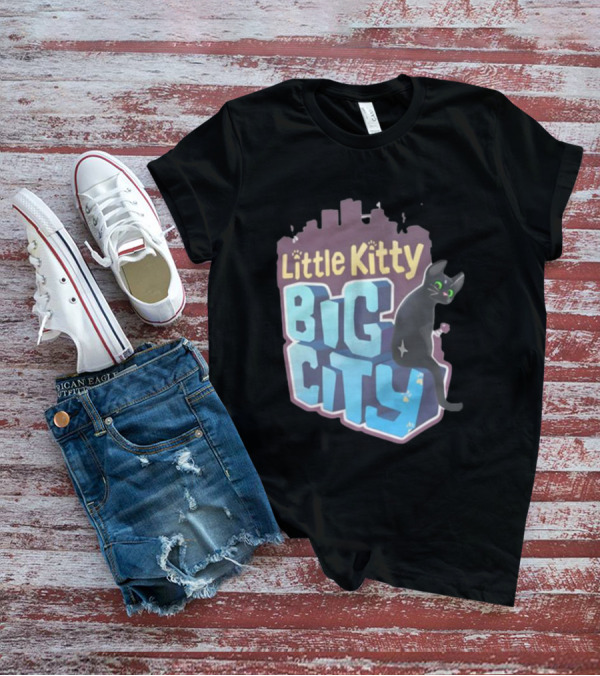 Little Kitty Big City Playful Cat Adventure T-Shirt