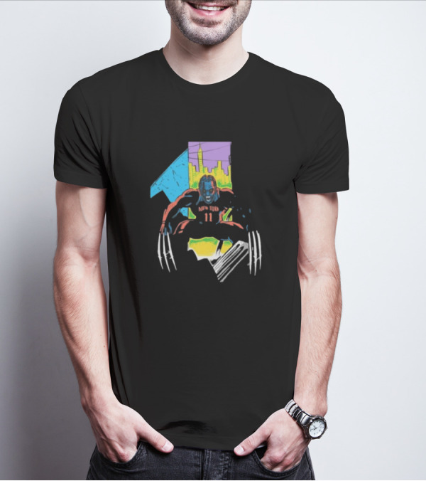 New York Wolverine Brunson Basketball Claws Skyline T-Shirt