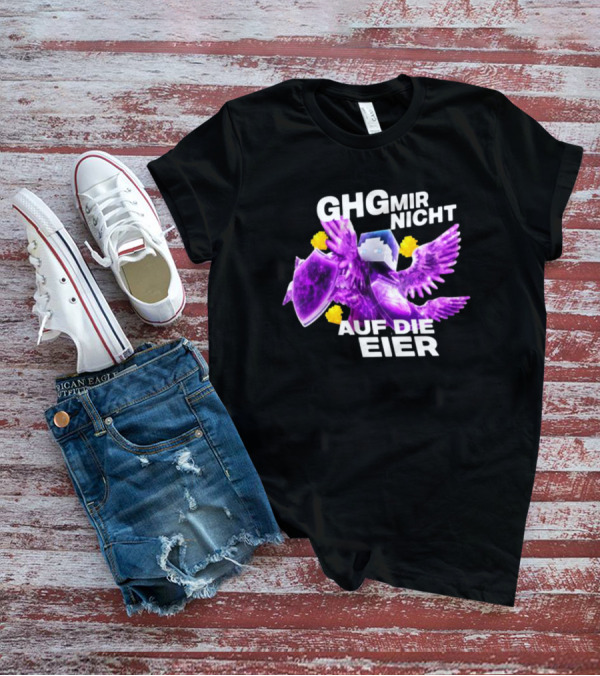GHG Mir Nicht Auf Die Eier Minecraft Bird Shield Purple T-Shirt