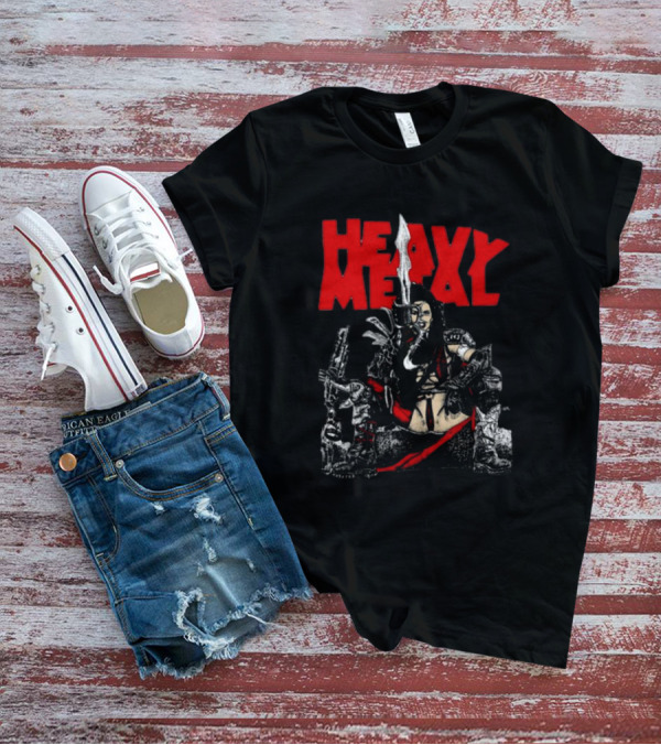 Heavy Metal Warrior With Weapons And Armor T-Shirt