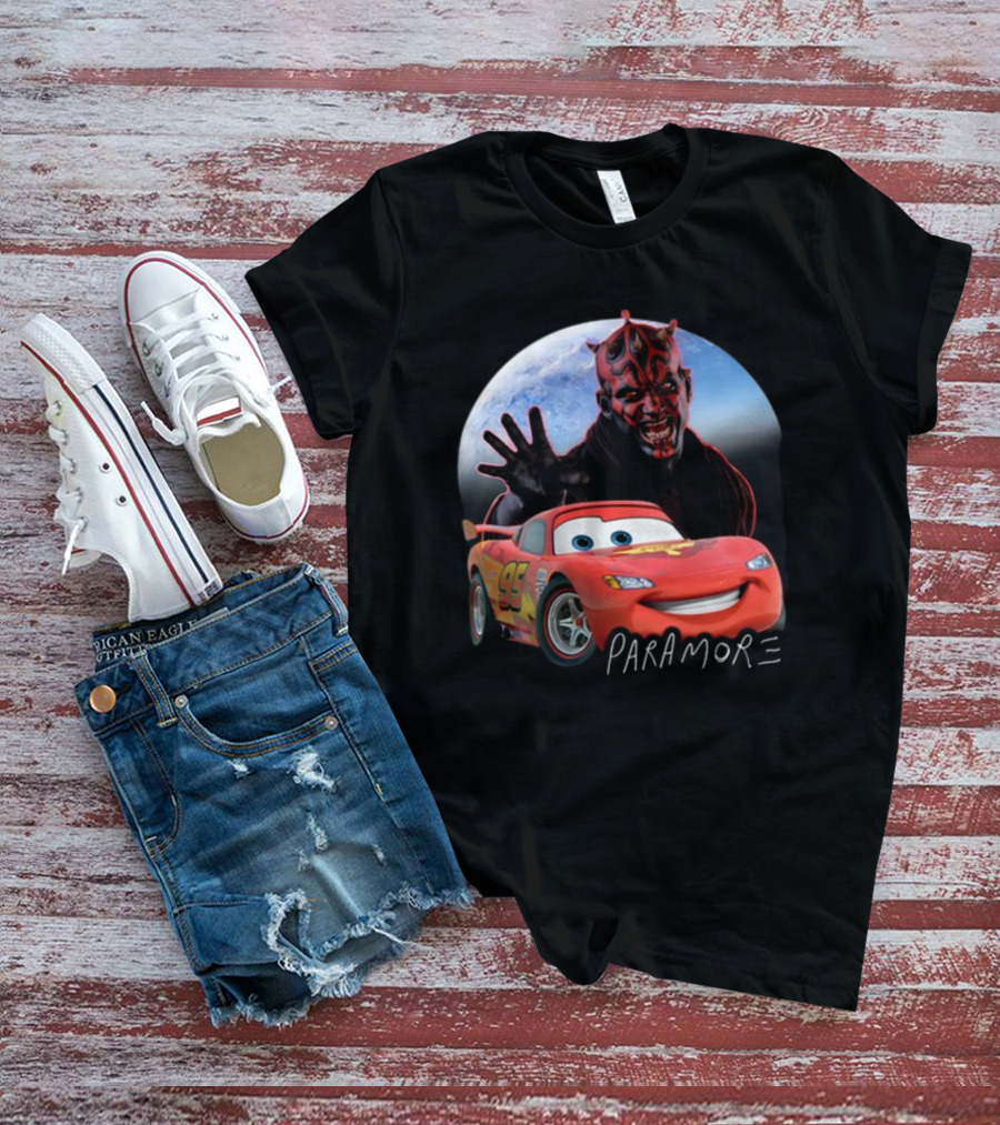 Paramore Let Your Heart Win Lightning McQueen Darth Maul Crossover T-Shirt