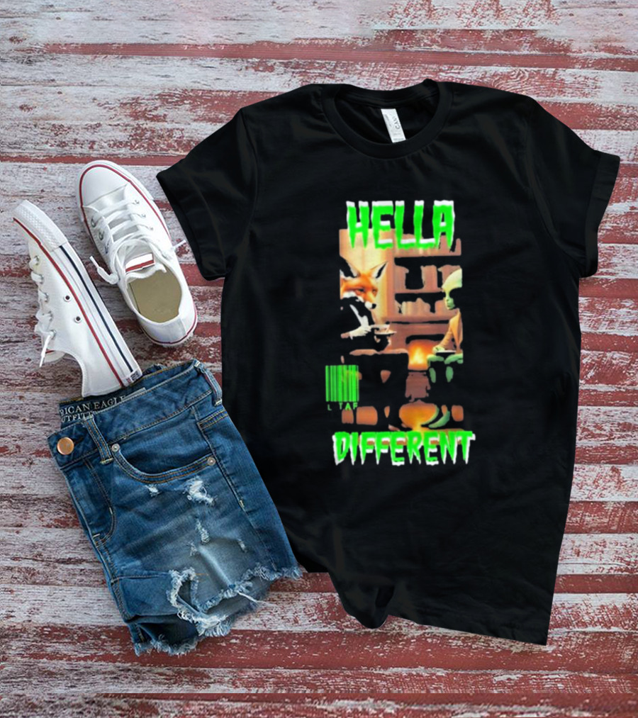 Hella Different Fox And Alien Enjoying A Spot Of Tea T-Shirt