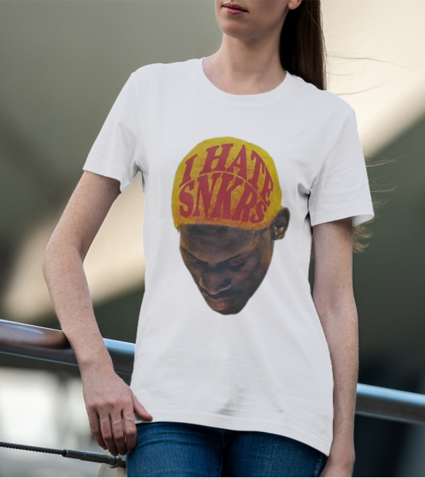 I Hate Snkrs Retro Style Bold Text On Yellow Hat T-Shirt