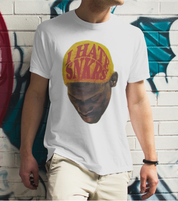 I Hate Snkrs Retro Style Bold Text On Yellow Hat T-Shirt