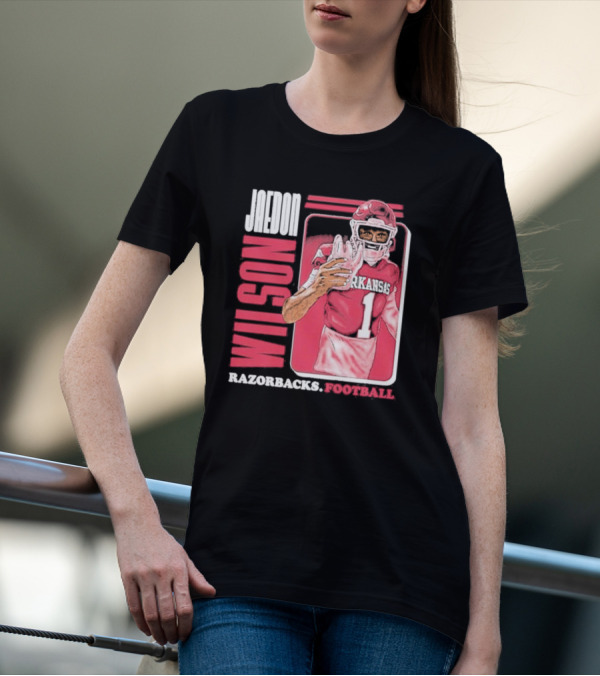 Jaedon Wilson Arkansas Razorbacks Football Cartoon Player T-Shirt