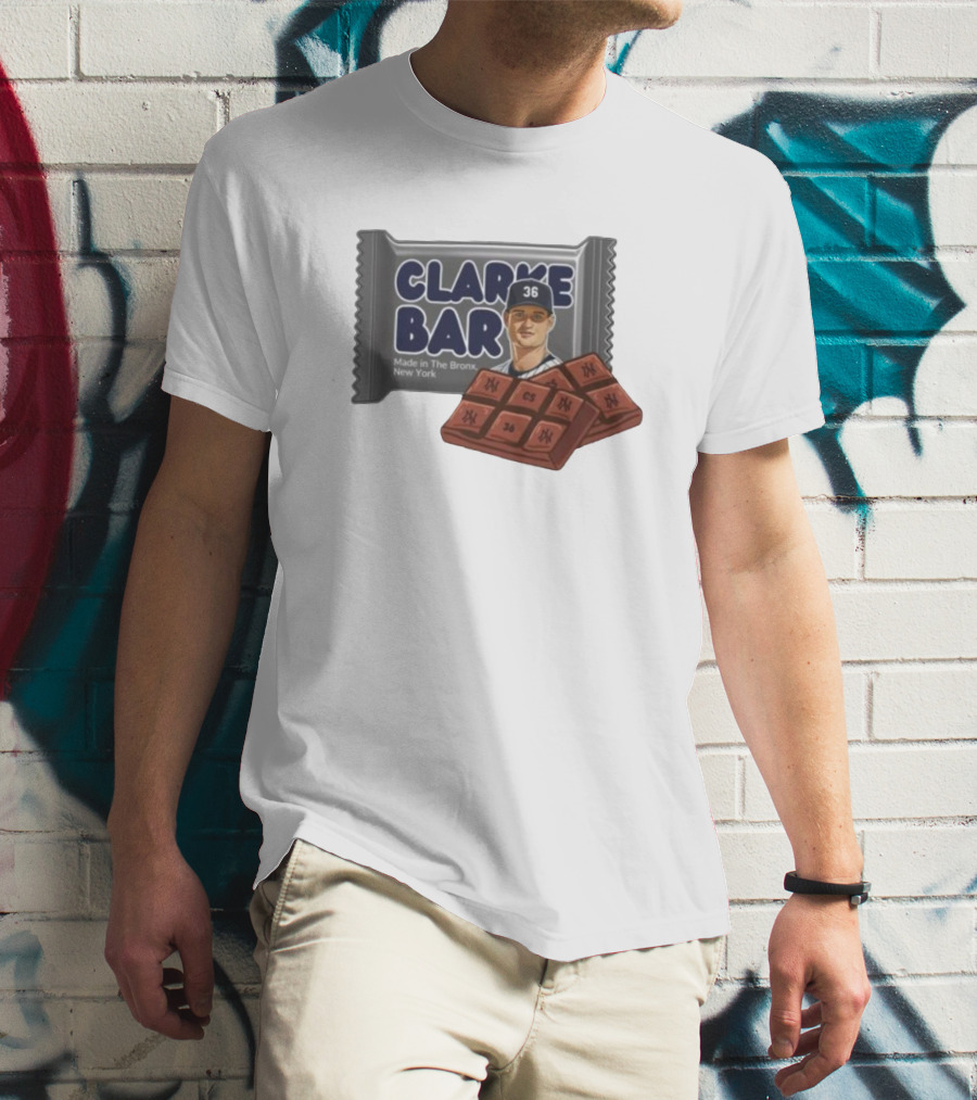 Clarke Bar Made In The Bronx New York Chocolate Baseball 36 Yankees CS T-Shirt