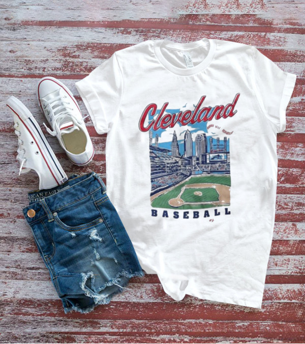 Cleveland Baseball Skyline Stadium Scene T-Shirt