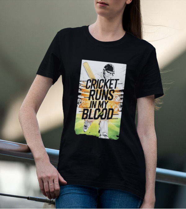 Cricket Runs In My Blood Batting Passion T-Shirt