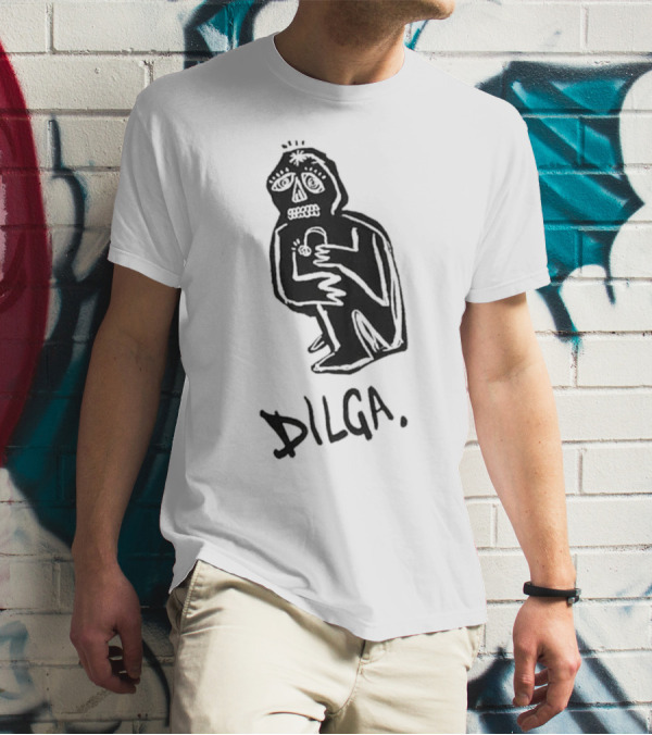 DILGA Boxy Character Holding Lock T-Shirt