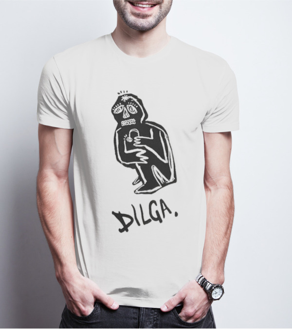 DILGA Boxy Character Holding Lock T-Shirt
