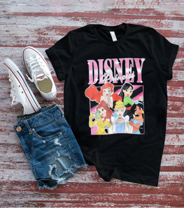 Disney Princess Group Ariel Belle Cinderella Jasmine Mulan T-Shirt