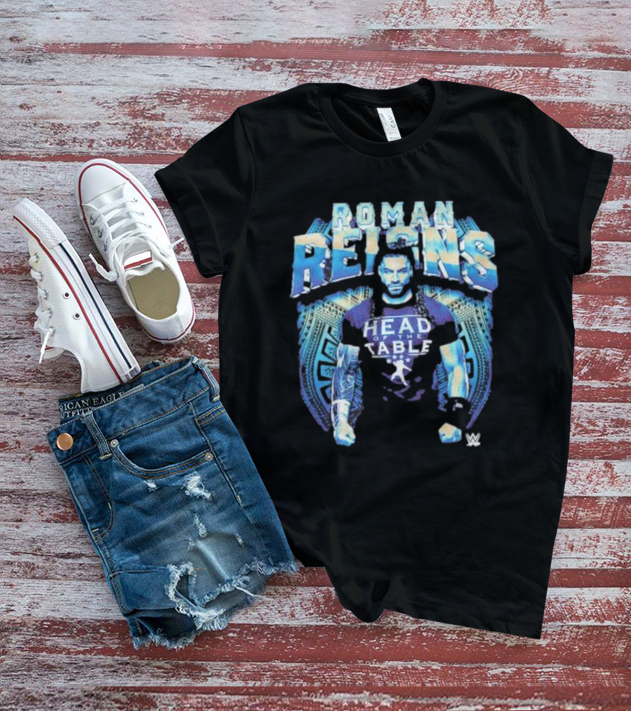 Roman Reigns Head Of The Table WWE Blue Warrior T-Shirt