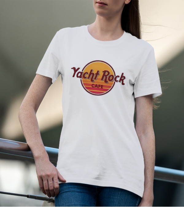 Yacht Rock Cafe Retro Sunset Circle T-Shirt