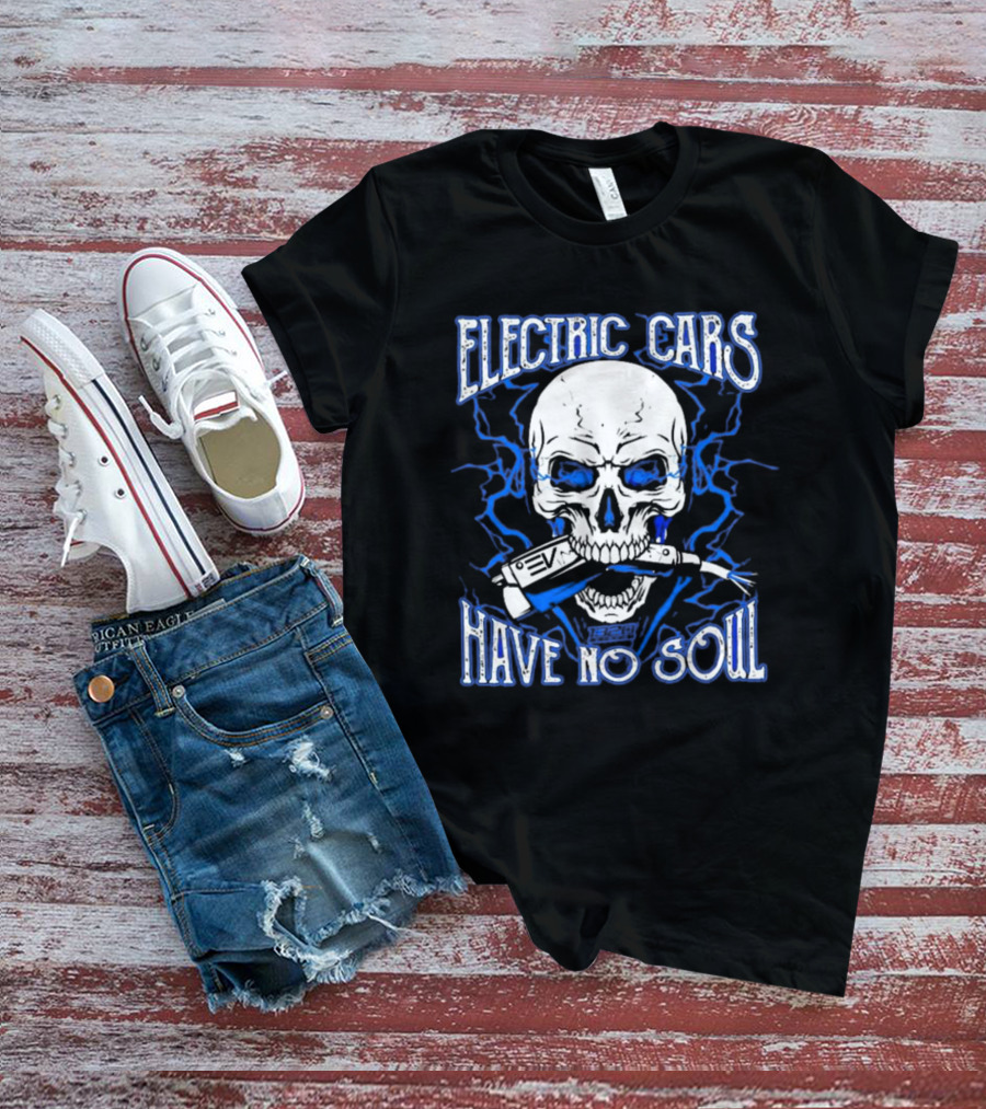 1320VIDEO Electric Cars Have No Soul Skull With EV Charger 2.0 T-Shirt