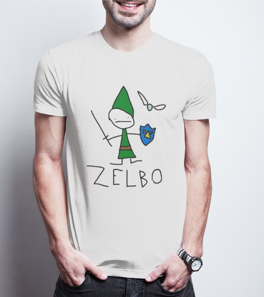 The Legend Of Zelbo Stick Figure With Sword And Shield T-Shirt