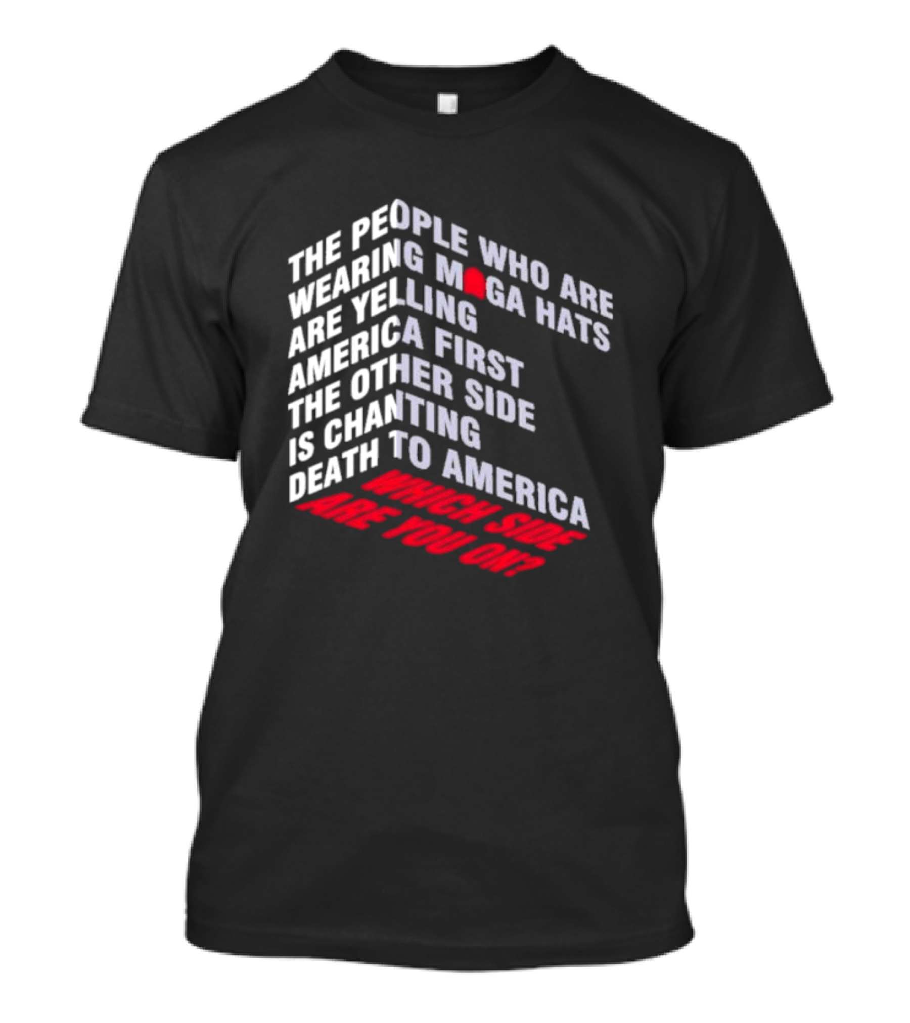 The People Wearing MAGA Hats Are Yelling America First The Other Side Is Chanting Death To America Which Side Are You On T-Shirt