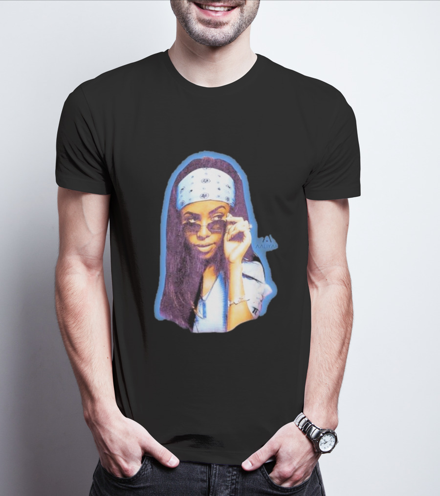 Zayn Malik Aaliyah Bandana Sunglasses Airbrush Purple T-Shirt