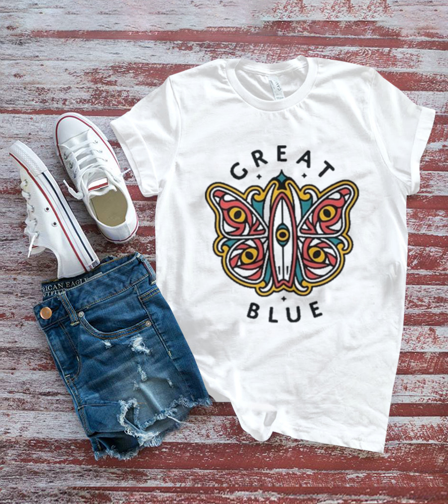 Great Blue Peter Anspach Wave Jammer Butterfly T-Shirt