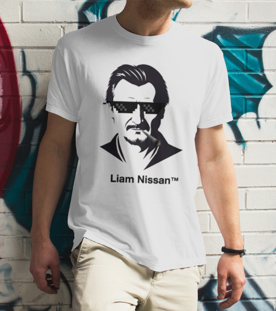 Liam Nissan Smoking Thug Life Sunglasses Mockup T-Shirt