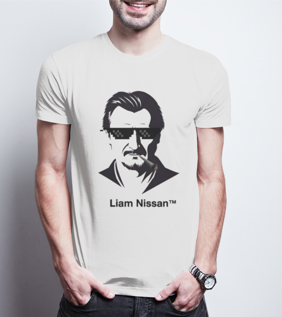 Liam Nissan Smoking Thug Life Sunglasses Mockup T-Shirt