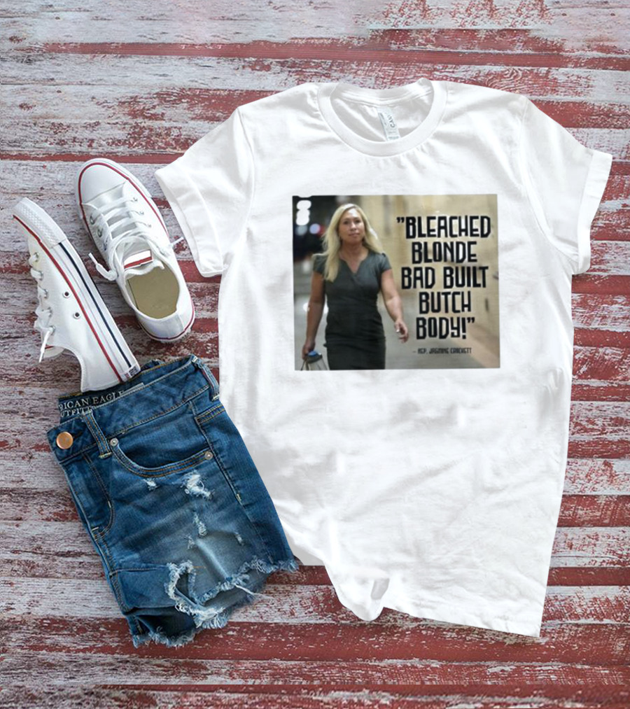 Bleached Blonde Bad Built Butch Body ACP Jamming Crockett T-Shirt