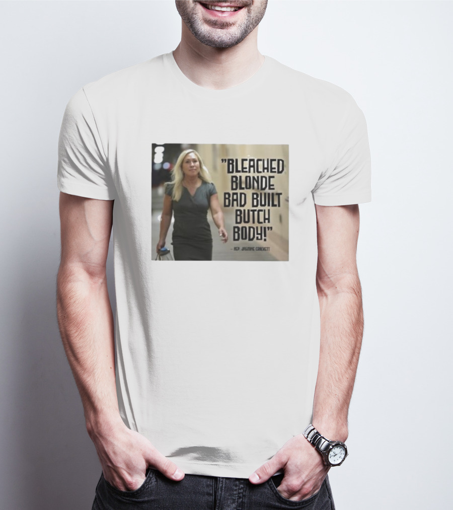 Bleached Blonde Bad Built Butch Body ACP Jamming Crockett T-Shirt