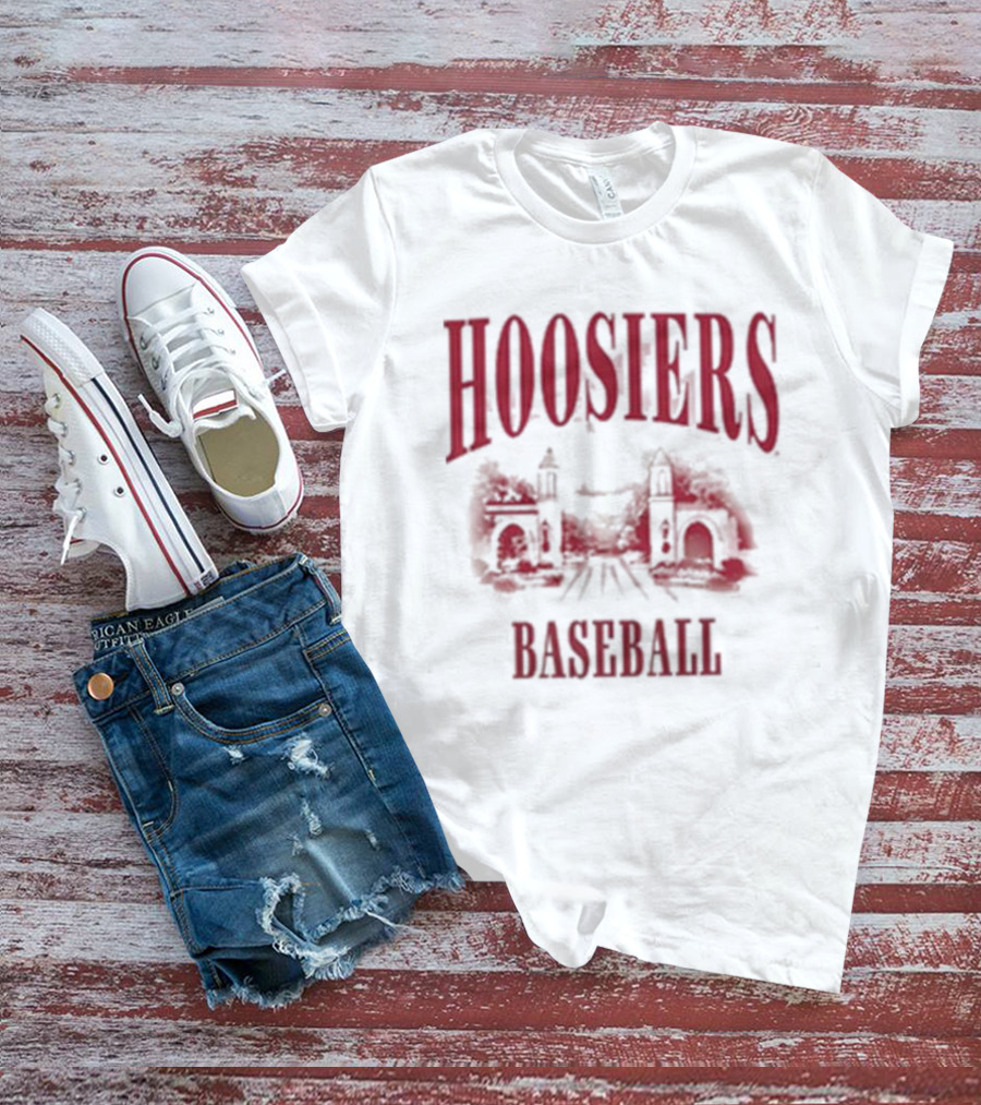 Hoosiers Baseball White Gates Iconic T-Shirt