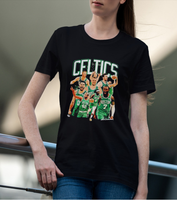 Boston Celtics 23-24 Team Champion Player Images Signature Celtics T-Shirt