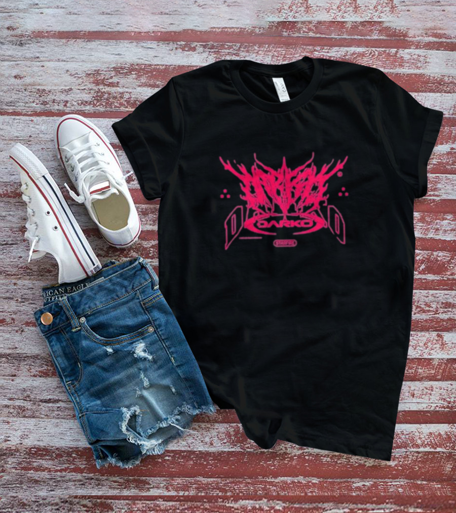 Darko Starfire Brutal Logo Art With Fiery Abstract Typography T-Shirt