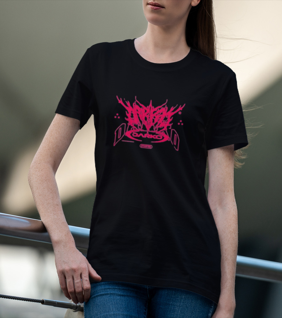 Darko Starfire Brutal Logo Art With Fiery Abstract Typography T-Shirt