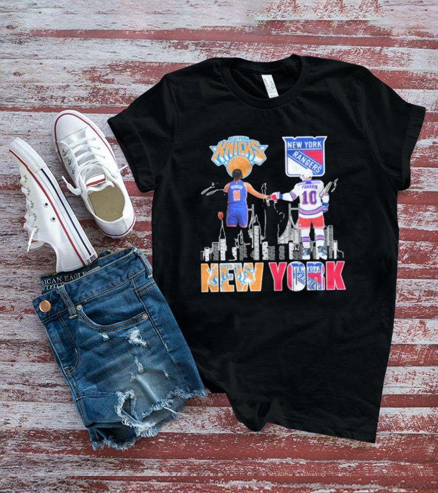 New York Knicks Rangers Artemi Panarin Jalen Brunson City Legends Signatures T-Shirt