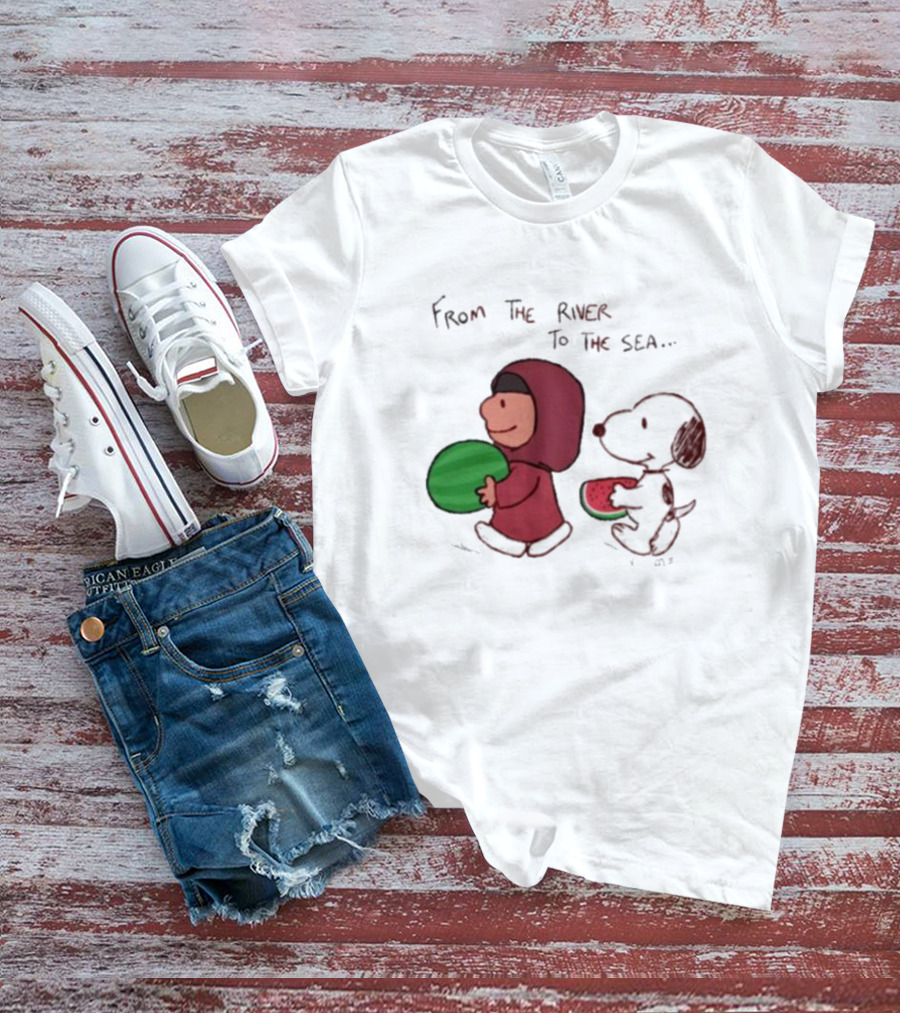 From The River To The Sea Peanuts Watermelon Walk T-Shirt