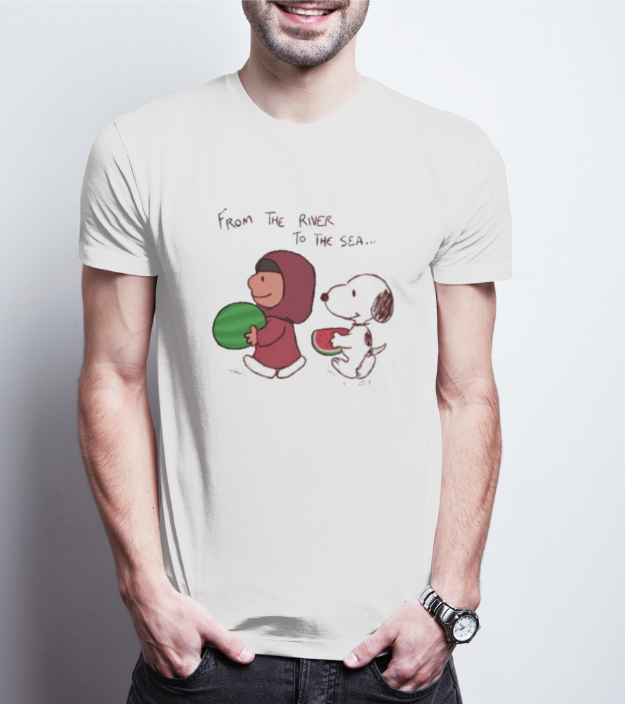From The River To The Sea Peanuts Watermelon Walk T-Shirt